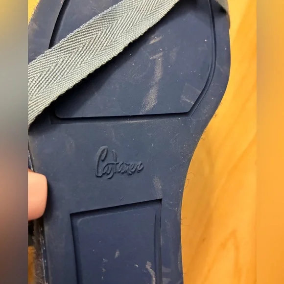 New Castaner  Women's Light Blue Espadrille Wedge Ankle-Tie Sandals - Picture 7 of 12